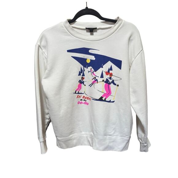 J. Crew x Virginie Morgand "Ski Babes" Graphic Sweatshirt - Size Medium - Picture 1 of 5